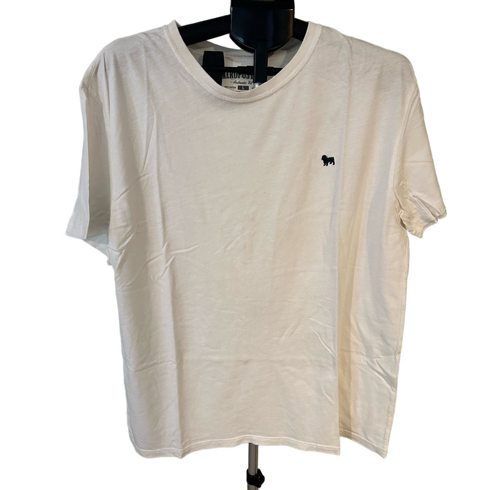 AEROPOSTALE WHITE SHORT SLEEVE ATHLETIC FIT T SHIRT